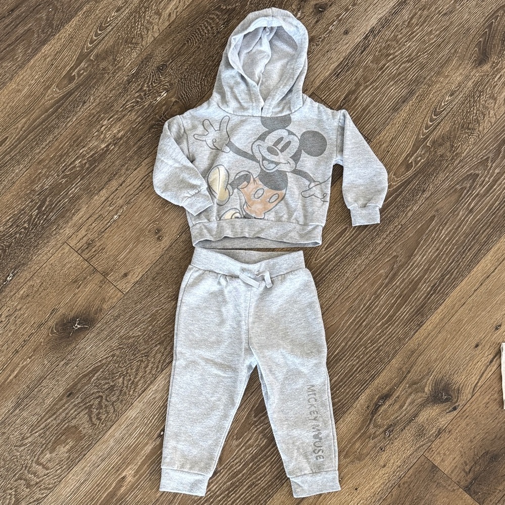 Mickey Mouse Gray Kids Hoodie and Joggers Set
